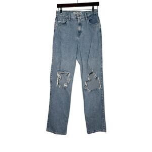 A&F Social Tourist Jeans Women 29 Blue HR Distressed Denim Baddie Grunge Casual